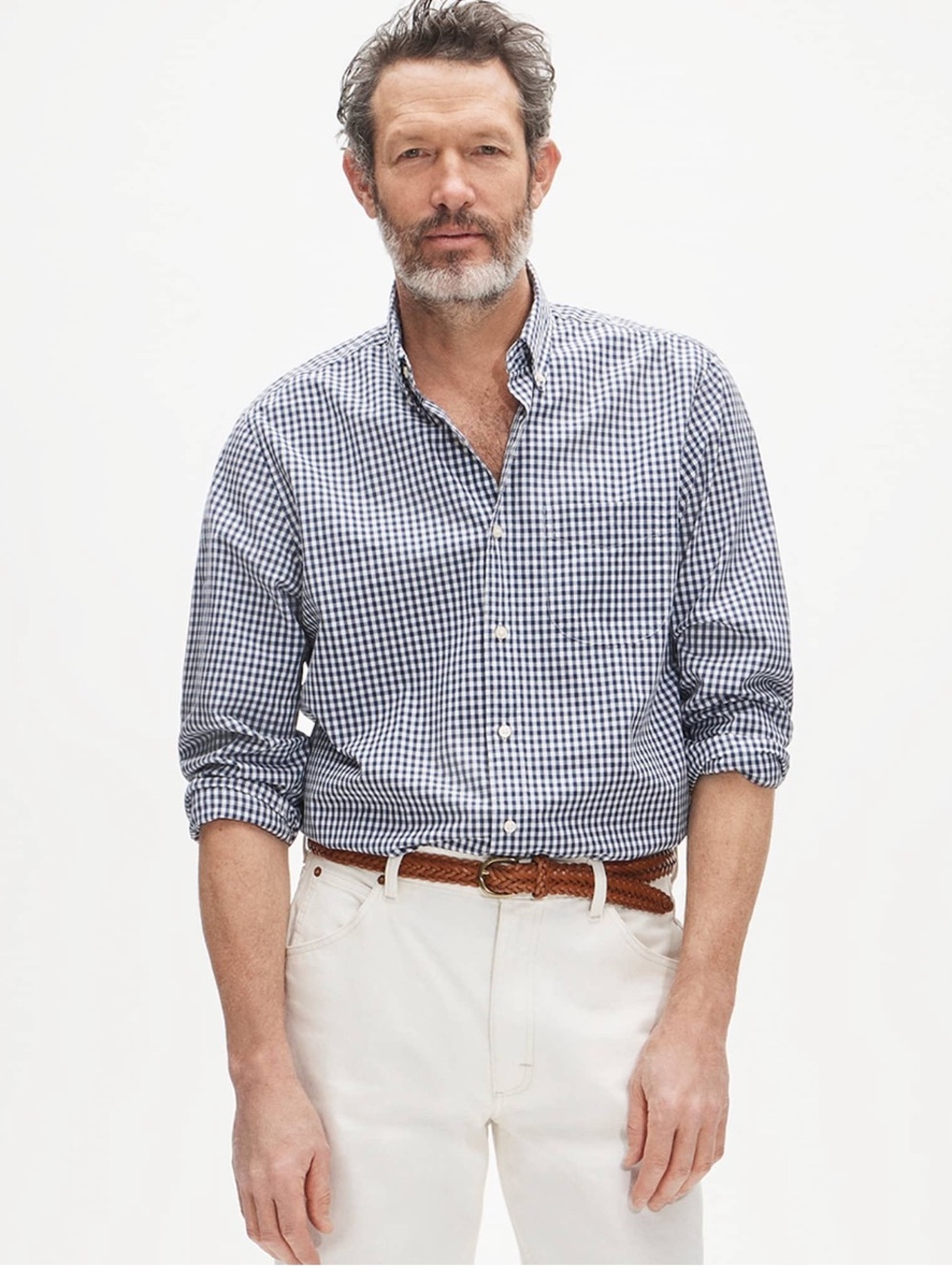Banana Republic Blue Plaid Button Down Men’s Shirt